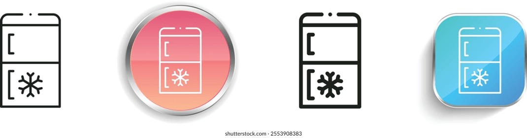 freezer icon. Thin Linear, Regular and Button Style Design Isolated On White Background
