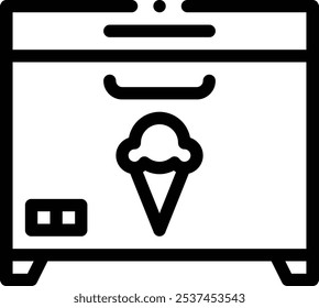 freezer icon. Thin Linear Style Design Isolated On White Background