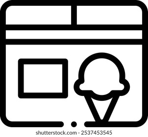 Gefriersymbol. Design mit dünnen linearen Stilen einzeln auf weißem Hintergrund