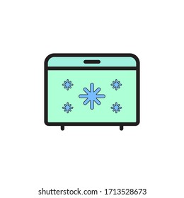 Icono De Congelador En El Vector De Diseño A La Vez Eps 10