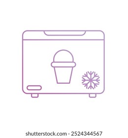 ícone congelador com fundo branco vetor ilustração stock