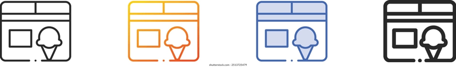 freezer icon.Thin Linear, Gradient, Blue Stroke and bold Style Design Isolated On White Background