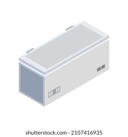 Freezer isometric on a background