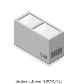 Freezer isometric on a background
