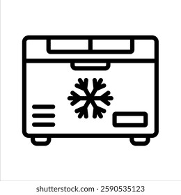 Freezer Line Vector Illustration On White Background.
