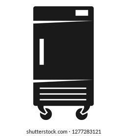 Freezer on wheels icon. Simple illustration of freezer on wheels vector icon for web design isolated on white background