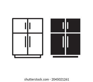 freezer refrigerator or fridge icon vector for websites