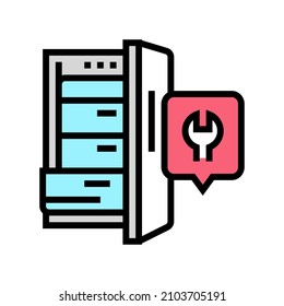 freezer repair color icon vector. freezer repair sign. isolated symbol illustration