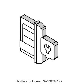 freezer repair isometric icon vector. freezer repair sign. isolated symbol illustration