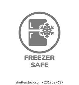 Freezer safe circle vector label. Sticker for pots, pans and dishes.