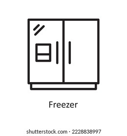 Ilustración de diseño de iconos de contorno del vector congelador. Símbolo de la casa sobre fondo blanco Archivo EPS 10