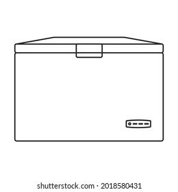 Icono de contorno de vector congelador. Frigorífico refrigerador de ilustración vectorial sobre fondo blanco. Icono de ilustración de contorno aislado del congelador.