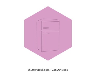 Icono de contorno de vector congelador. Frigorífico refrigerador de ilustración vectorial sobre fondo blanco. Dibujo de refrigerador. Línea aislada en un fondo claro. Vector Icono de ilustración de contorno aislado del congelador.