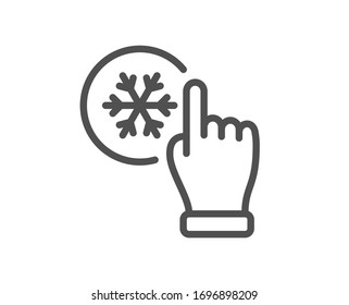 Freezing click line icon. AC cold temperature sign. Fridge function symbol. Quality design element. Editable stroke. Linear style freezing click icon. Vector