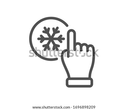 Freezing click line icon. AC cold temperature sign. Fridge function symbol. Quality design element. Editable stroke. Linear style freezing click icon. Vector
