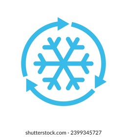 Icono de congelación o descongelación gráfica. Señal de acondicionamiento aislado en fondo blanco. Ilustración del vector