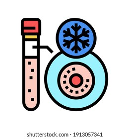 vector de icono de color embrión congelador. signo embrionario congelante. ilustración de símbolo aislado