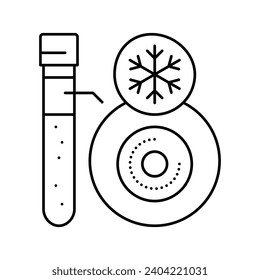 freezing embryo line icon vector. freezing embryo sign. isolated contour symbol black illustration