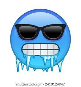 Freezing face with sunglasses Large size of yellow emoji smile