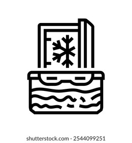 freezing food safety line icon vector. freezing food safety sign. isolated contour symbol black illustration