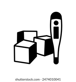 Freezing Glyph Icon, Vector illustration