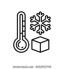 Freezing  icon in vector. Logotype
