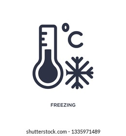 freezing isolated icon. Simple element illustration from weather concept. freezing editable logo symbol design on white background. Can be use for web and mobile.