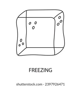 Freezing line vector for food packaging, ice cube illustration