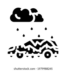 freezing rain disaster glyph icon vector. freezing rain disaster sign. isolated contour symbol black illustration