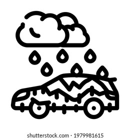 freezing rain disaster line icon vector. freezing rain disaster sign. isolated contour symbol black illustration
