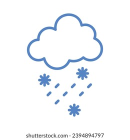 Freezing Rain icon isolate white background vector stock illustration