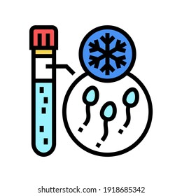 vector de icono de color de esperma de congelación. señal de esperma congelante. ilustración de símbolo aislado
