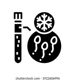 freezing sperm glyph icon vector. freezing sperm sign. isolated contour symbol black illustration