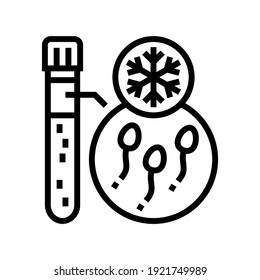 freezing sperm line icon vector. freezing sperm sign. isolated contour symbol black illustration