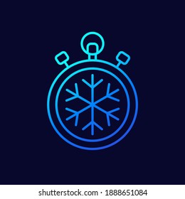 Icono de línea de tiempo congelante, vector
