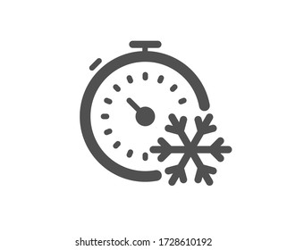 Freezing timer icon. AC cold temperature sign. Fridge function symbol. Classic flat style. Quality design element. Simple freezing timer icon. Vector