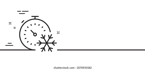 Freezing timer line icon. AC cold temperature sign. Fridge function symbol. Minimal line illustration background. Freezing timer line icon pattern banner. White web template concept. Vector