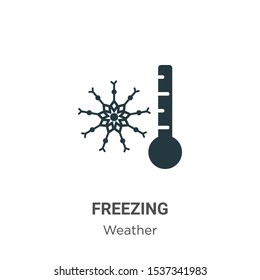 Freezing vector icon on white background. Flat vector freezing icon symbol sign from modern weather collection for mobile concept and web apps design.