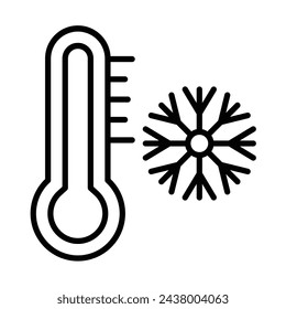 Freezing Vector Line Icon Design