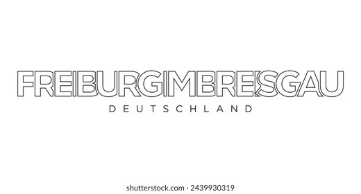 Freiburg im Breisgau Deutschland, modern and creative vector illustration design featuring the city of Germany for travel banners, posters, web, and postcards.