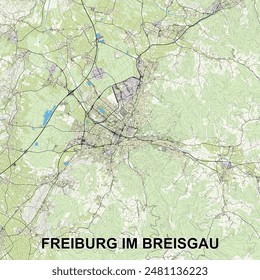 Freiburg im Breisgau, Germany map poster art