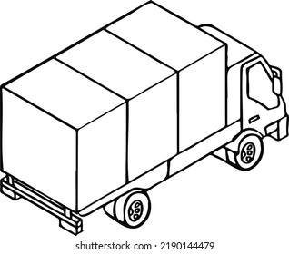 Freight auto with mail or delivery, van vector illustration