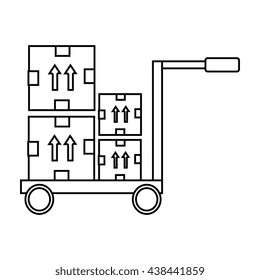 freight car with 4 boxes and arrows over isolated background,vector illustration 