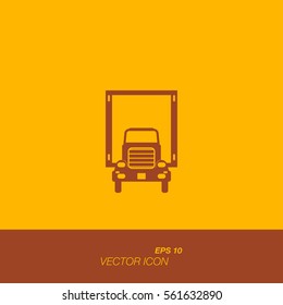 Freight car icon in flat style. The icons on the theme of logistics and transportation.o. Vector illustration EPS 10.