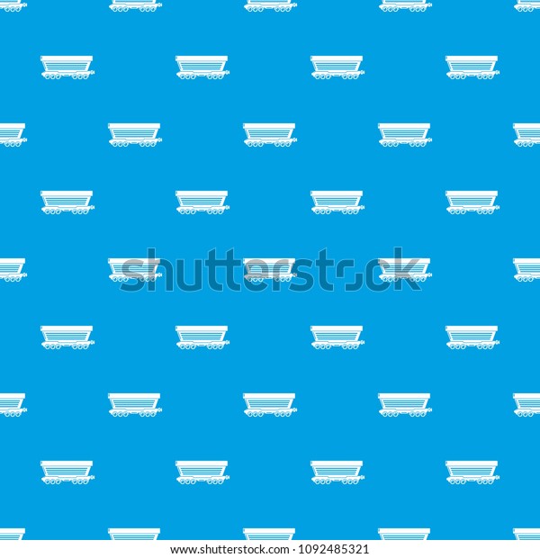 Freight car pattern vector seamless blue repeat for\
any use