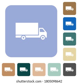 Freight car white flat icons on color rounded square backgrounds