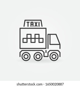 Freight or Cargo Taxi truck vector concept outline icon or symbol