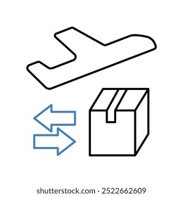 ícone da linha de conceito de frete. Ilustração de elemento simples. design de símbolo de contorno de conceito de frete.