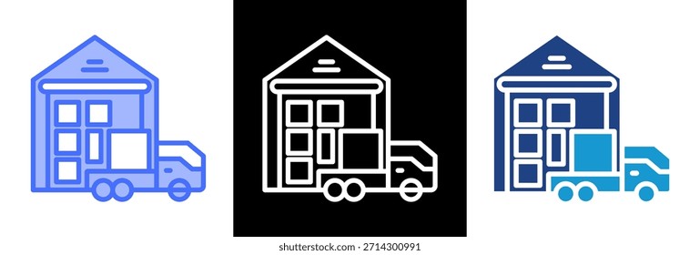 Ilustración vectorial de estilo triple de Freight Consolidation Icon
