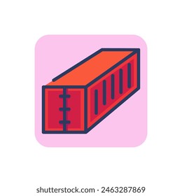 Icono de línea de contenedor de carga. Envío, transporte, metal contorno signo. Concepto de almacén y entrega. Ilustración vectorial, elemento simbólico para Diseño web y App